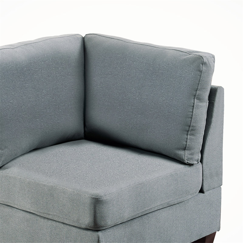 Glendall Upholstered 64 " Corner Sectional, Gray 100% Polyester