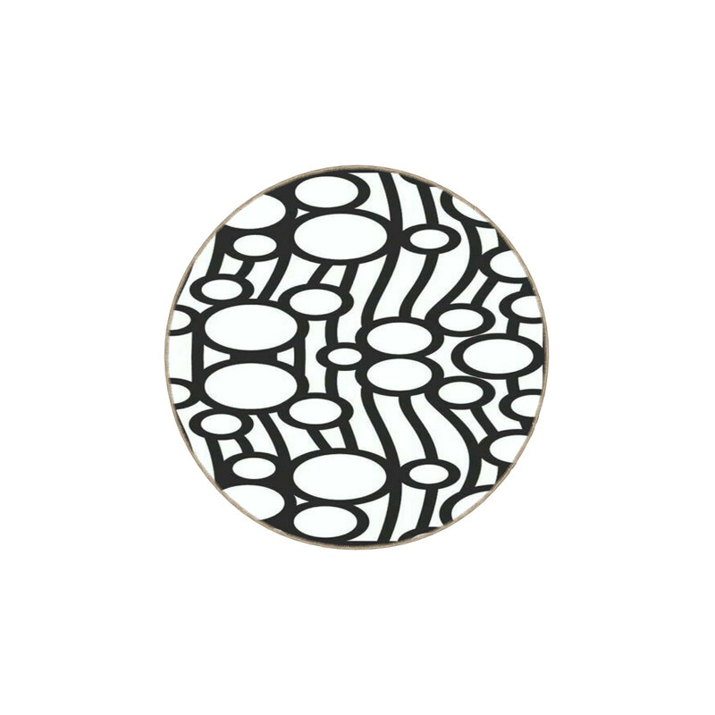 Tapis rond rond à motif peint, Sous-tapis rectangulaire de 3 pi 3 po x 4 pi 11 po