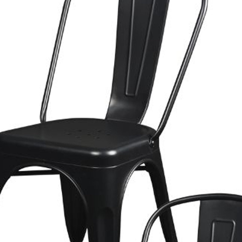 Ensemble de quatre chaises d'appoint en acier noir