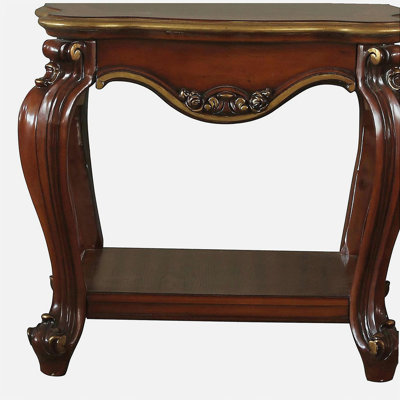 Table d'appoint en chêne miel avec base