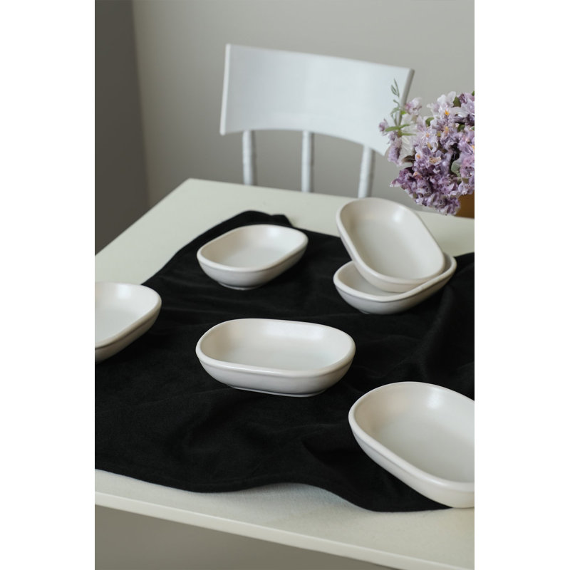 Latitude Run Areej 100% CERAMIC Salad Bowl, Matte White