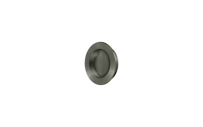 Deltana FP238U5 Flush Pull , Round, HD, 2-3/8", Solid Brass in Antique Brass, 2 3/8", Antique Nickel
