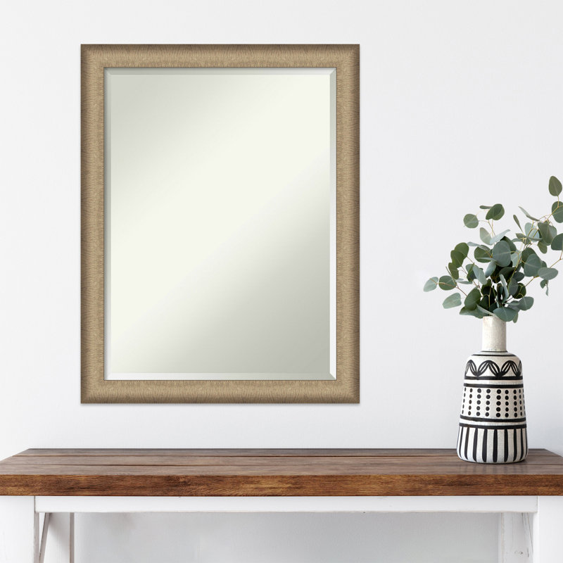 Miroir d'appoint mural en plastique Jonnie, Brun, 27 po x 21 po