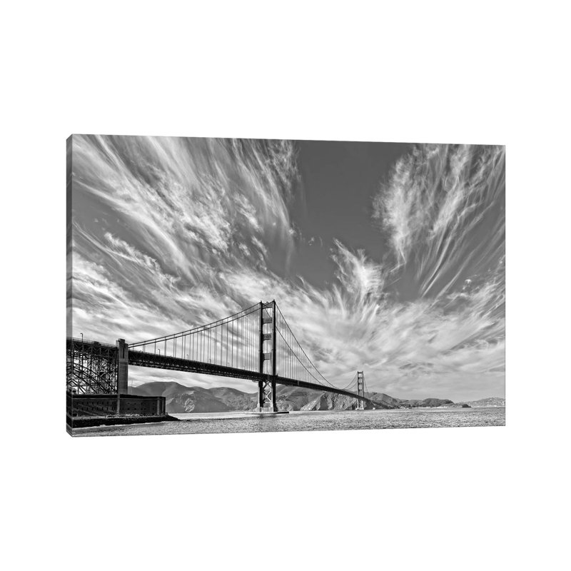 Suspension Bridge Over Pacific Ocean, Golden Gate Bridge, San Francisco Bay, San Francisco, California, USA - Wrapped Canvas Print