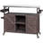 Ample Storage Outdoor Kitchen Island - Stainless Steel Top & Spice Rack Solid Wood Grill Internal-324117372