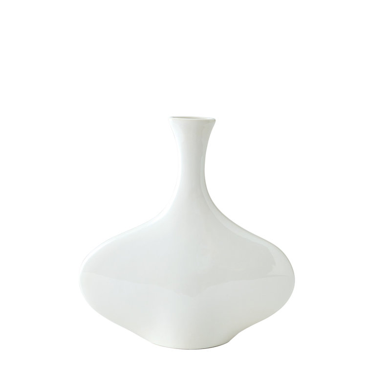 Silhouette Vase-Slim, Overall Height-  12", White