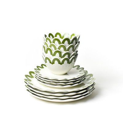 Olive Arabesque Dinnerware 12 Piece Set