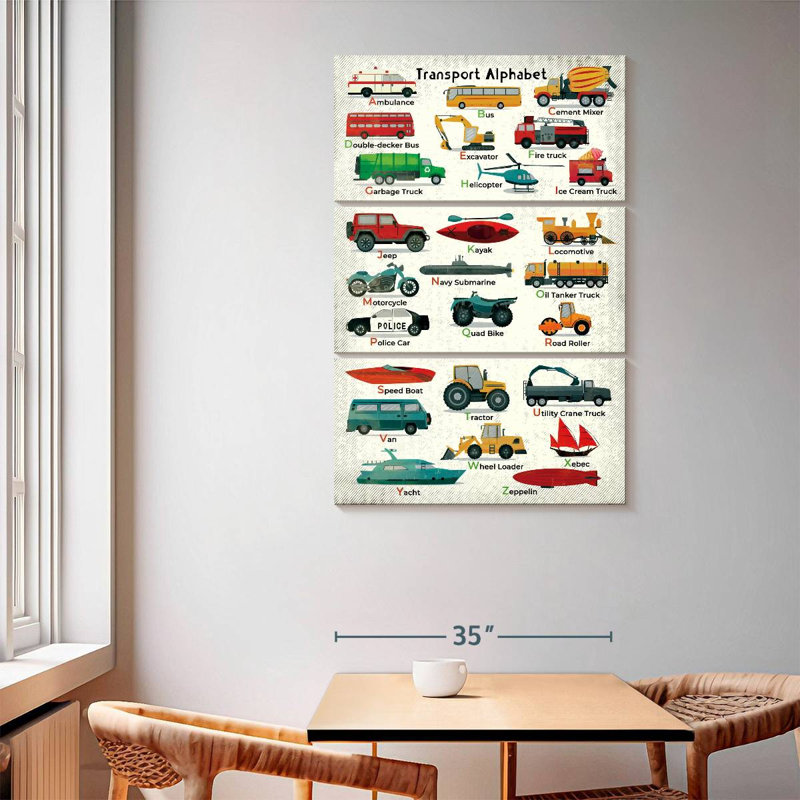 Tableau pour enfants Ashelle Transport Alphabet, H 65 po x l 42 po