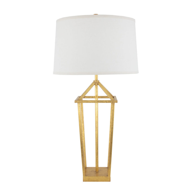 Demi Table Lamp, Gold Leaf, White