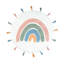 Pampille ronde pastel arc-en-ciel 32 po