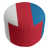 Blanc / rouge / bleu poudre sélectionné