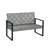 4-Piece Patio Furniture Set Outdoor Balcony Porch Garden Backyard Lawn Furniture Gray Acacia Wood Table Top, Blue Cushion And Light Gray Rattan-524150568-524150574