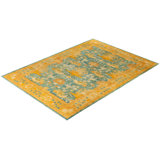 Overdyed Hand-Knotted Wool Modern-Contemporary Green Area Rug 8' 1" x 10' 10"