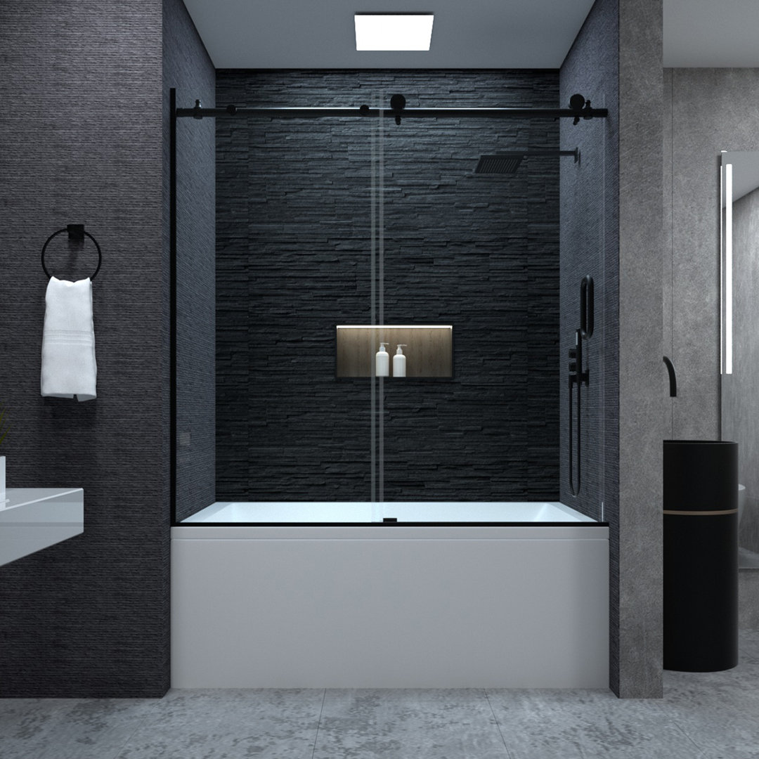 60'' - W x 60'' H Sliding Tub Door with Tempered Glass NIVEAL