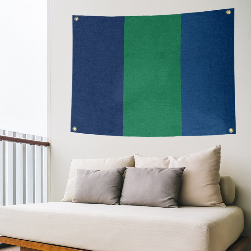 Tapisserie de polyester Vancouver, H 26 po x l 36 po x P 1 po, Bleu / vert / bleu foncé