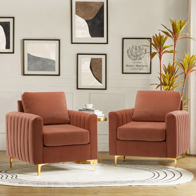 Fauteuil club en velours capitonné Gillette