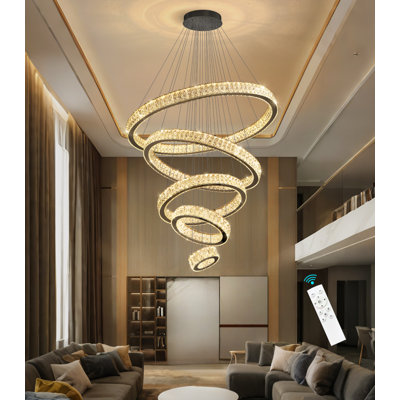 5 Ring High Ceiling Dimmable Chandeliers