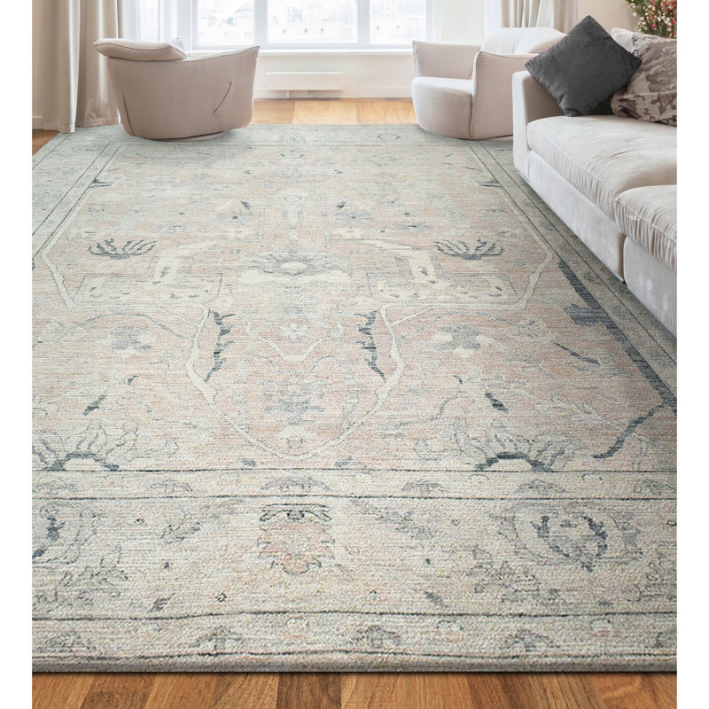 Tapis chameau et ivoire noué à la main de haute qualité, Rectangle 8 pi x 10 pi