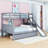 Twin Over Full Bunk Bed With Built-In Slide, Storage Shelves-320699726