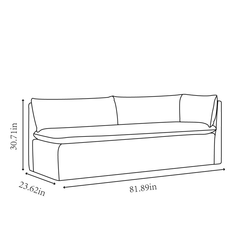 Banc de rangement rembourré beige avec rangement