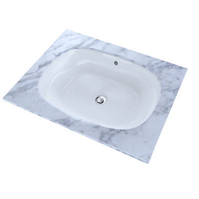 TOTO® Maris™ 20-5/16" x 15-9/16" Oval Undermount Bathroom Sink with CEFIONTECT, Cotton White