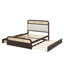 Lit plateforme en bois avec lit gigogne et 2 tiroirs