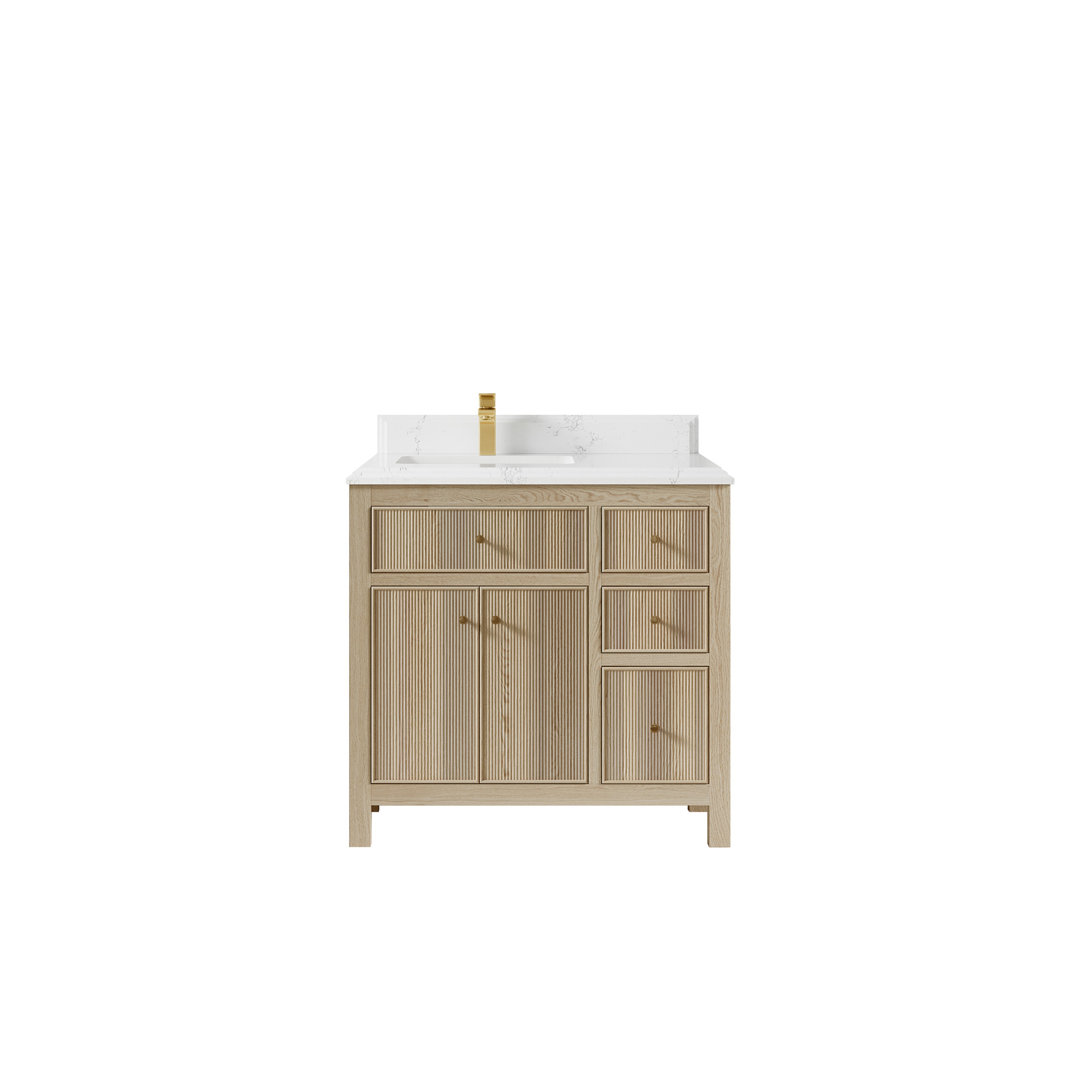 Sonoma 36'' Single Bathroom Vanity with Quartz Top Willow Collections Top 