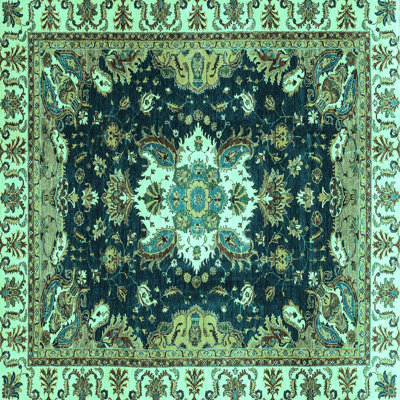 Tapis bleu marine / vert / brun Kallel