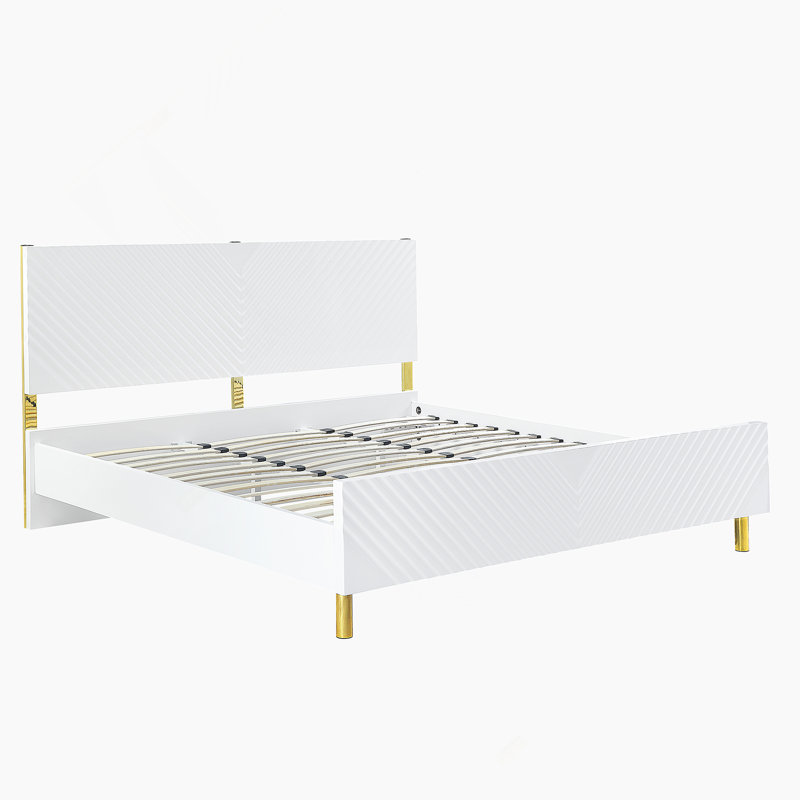 Gaines  Bed,  High Gloss, White