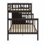 Lit superposé avec escalier de rangement et garde-corps-1135044270