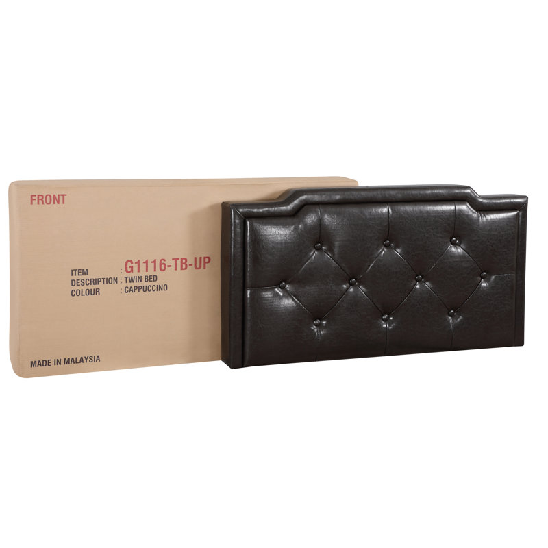 Upholstered Panel Bed, Twin, Cappuccino