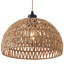 Plafonnier 1 lumière 11,81 po Derica Luminaire suspendu en dôme tissé à brancher avec accents de corde style bohème, cordon de 14,76 pieds