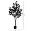 Arbre d'eucalyptus artificiel pré-éclairé noir d'Halloween avec 160 lumières DEL orange et mauves-581597689