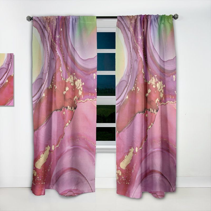Paire de rideaux semi-transparents avec passe-tringle, L 52 po x L 95 po