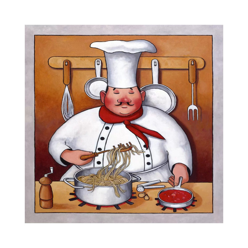 Chef 4 by John Zaccheo - Wrapped Canvas Print, 30.48 cm H x 30.48 cm W