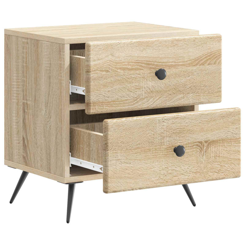 43cm W Manufactured Wood Bedside Table, Sonoma Oak