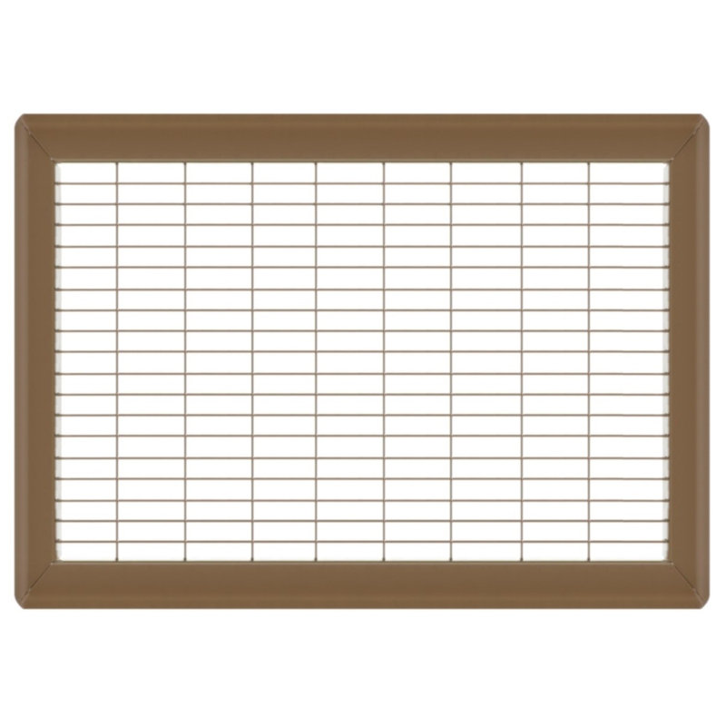 Gril de plancher brun de gros calibre, H 0,9 po x l 10 po x L 18 po