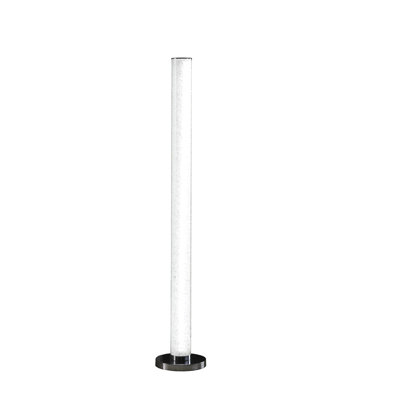 Lampe sur pied colonne 49 "blanche avec abat-jour tambour transparent