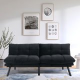 Debara 71'' Upholstered Futon Sofa, Memory Foam Futon Couch Bed, Modern Folding Sleeper Sofa