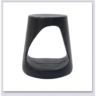 Table d'appoint creuse, texture semblable au bois, couleur noire