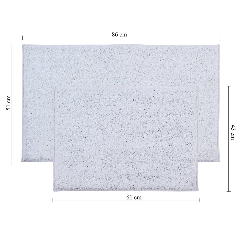 Alheide Non-Slip Bath Rug, White