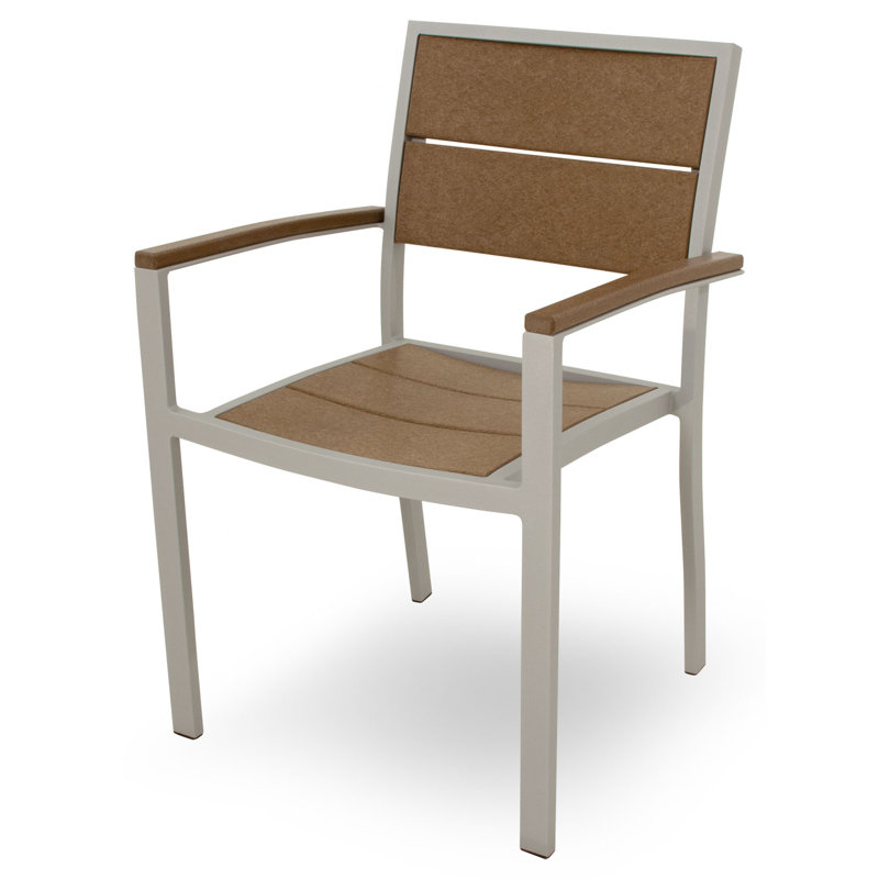 Chaise de salle à manger POLYWOOD Surf City, Argent texturé / Cabane