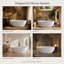 62.8'' x 30.3'' Freestanding Soaking Cement Bathtub-254256130