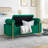 Elegant Velvet Storage Bench with Cylindrical Arms & Iron Legs for Hallway, Bedroom & Living Room, Green-118619235