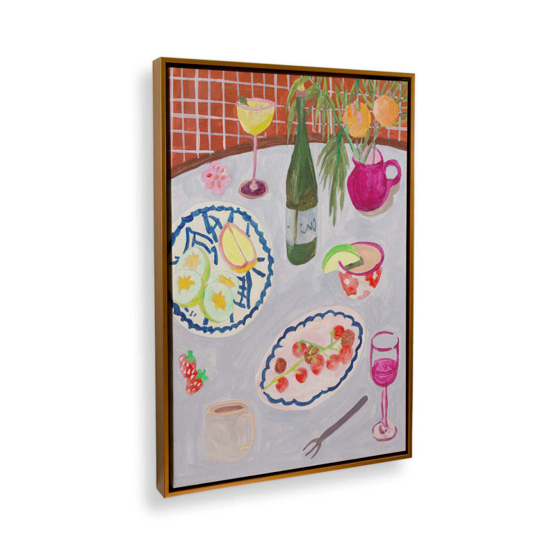 «Bites and Sips II» par Melissa Wang, reproduction d'art, H 32 po x l 24 po, Gold