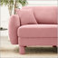 Canapé modulaire en tissu 2 places avec accoudoirs en forme de coquille et repose-pieds cylindrique amovible en tissu Boucle-2005909477