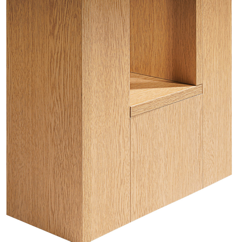 Console de 63 pouces pour différentes pièces, style, design étroit, espace de présentation spacieux, table basse derrière le canapé, mince et compacte, trois compartiments cachés, tablette inférieure ouverte, finition
