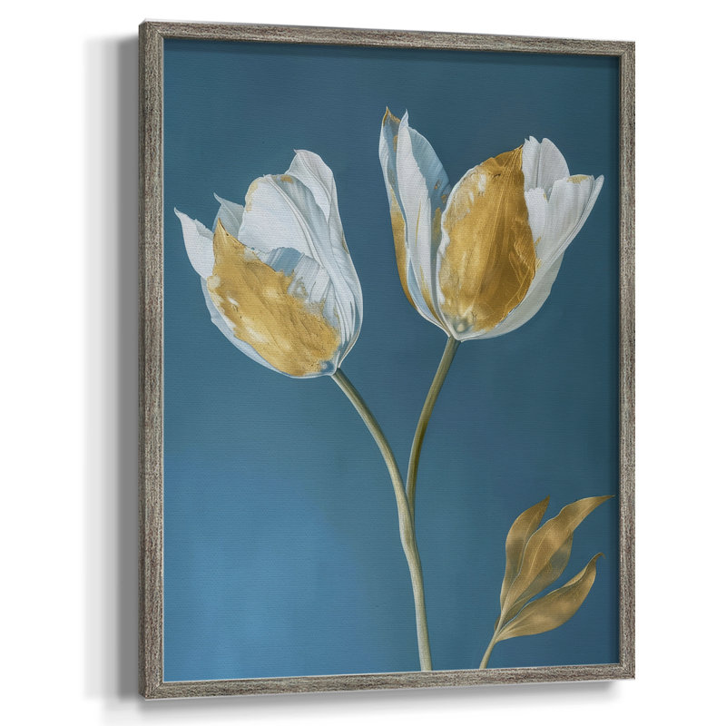 Impression encadrée FLORAL Series CXI - bois massif, H 11 po x l 9 po