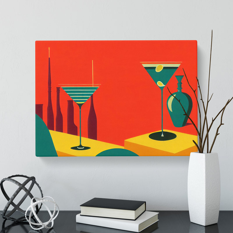 Retro Cocktail Art Vol.7 - Wrapped Canvas, 35cm H x 50cm W x 3cm D