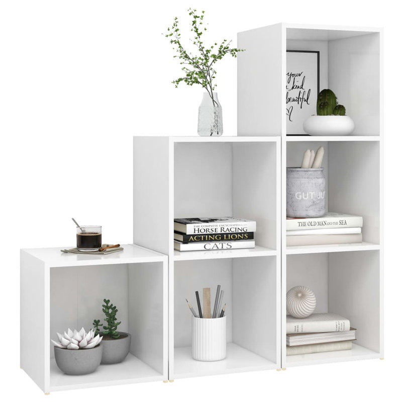 Gilan 107 cm H x 107 cm W Cube Bookcase, White